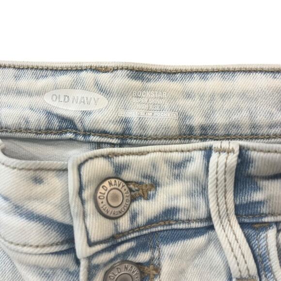 Old Navy Womens Rockstar Super Skinny High Rise Button Fly Light Wash Jeans Sz 4 - Picture 3 of 8